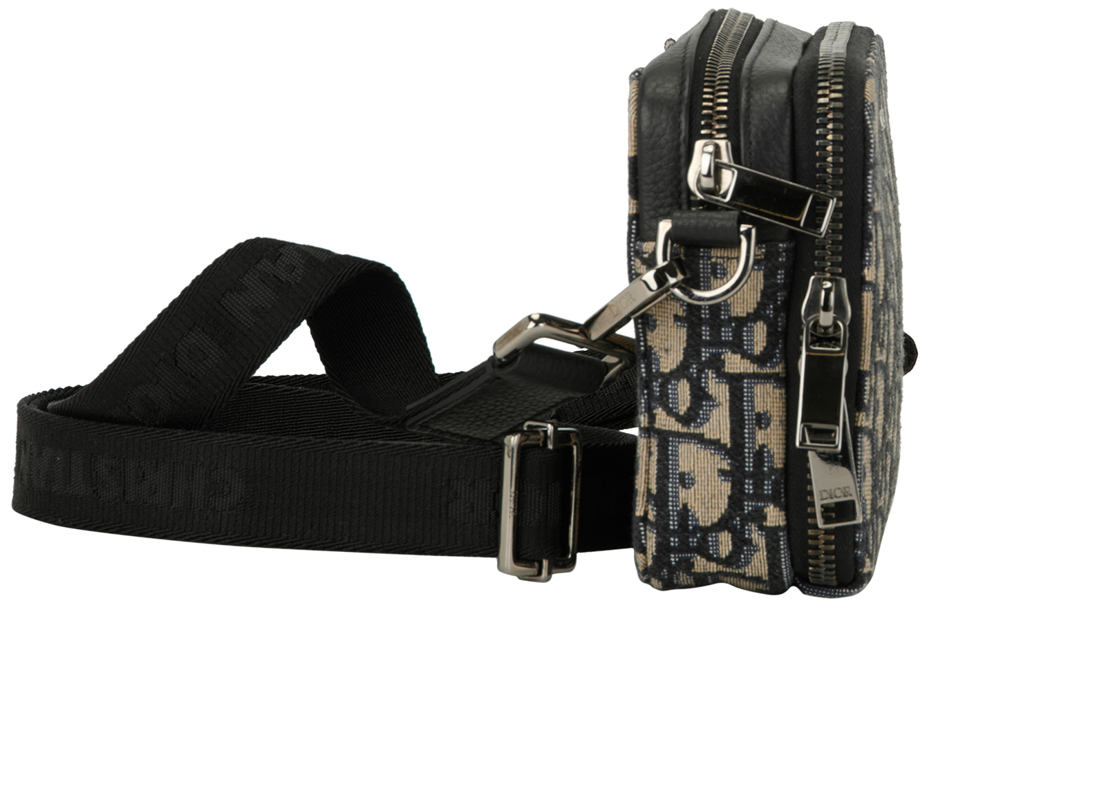 Zipped Pouch, &pound;795, Handbags, Black, Canvas, Side view